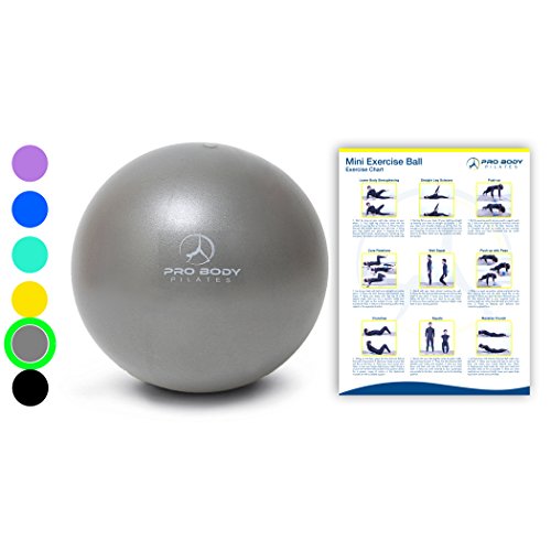 Product Cover Mini Exercise Ball - 9 Inch Small Bender Ball for Stability, Barre, Pilates, Yoga, Core Training and Physical Therapy (Silver)