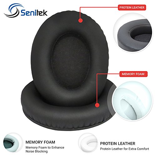 Product Cover Studio (1st Gen) Memory Foam Ear Cover Protein Leather Ear Cushion Replacement Parts Earpads for Beats Studio Earpad Over-Ear Headphone Ear Cups - Black