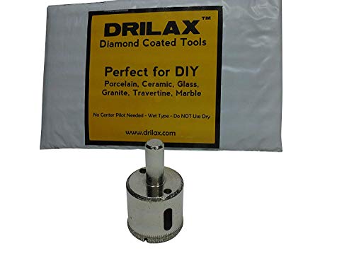Product Cover Drilax 1 1/4 Inch Diamond Hole Saw Drill Bit Tiles, Glass, Fish Tanks, Marble, Granite Countertop, Ceramic, Porcelain, Coated Core Bits Holesaw DIY Kitchen, Bathroom, Shower, Faucet Installation Size 1 1/4