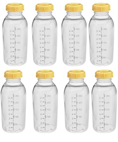 Product Cover Medela Breastmilk Collection Storage Feeding Bottle with Lids-8 Pack (8 Bottles and 8 Lids)w/lid 8oz /250ml
