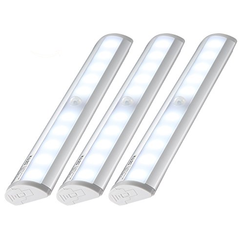 Product Cover Kuled 10-led Wireless Motion Sensing Stick-on Anywhere Step LED Light Bar with Magnetic Strip, Pure White,  3-Pack