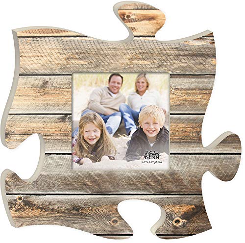 Product Cover P. Graham Dunn Distressed Light Wood Look 12 x 12 Inch Wood Puzzle Piece Wall Sign Frame Plaque