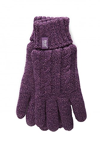 Product Cover Heat Holders - Women's Thermal Heat Weaver Cable Knit 2.3 Tog Gloves - S/m (Small/Medium, Purple)