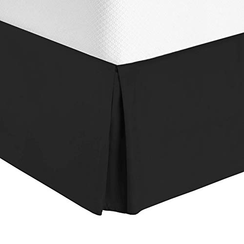 Product Cover Nestl Bedding Double Brushed Microfiber Dust Ruffle, 14-Inch Tailored Drop Pleated Twin Bed-Skirt, Black