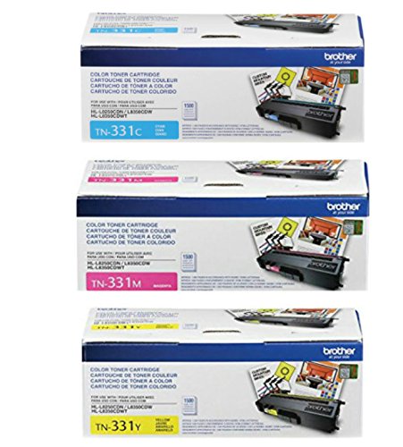 Product Cover Brother Genuine TN331C, TN331M, TN331Y Color Laser Cyan, Magenta and Yellow Toner Cartridge Set