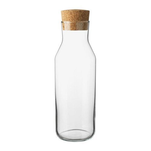 Product Cover Ikea 365 (34 Oz) Clear Glass Carafe With Cork Stopper, Ideal For Hot and Cold Water Pitcher, Tea/Coffee Maker, Iced Tea, Beverage Pitcher As Well As for Serving Wine