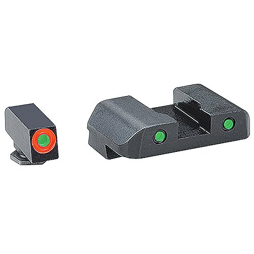 Product Cover AmeriGlo Spartan Tactical Operator Front/Rear for Glock 42 and 43 Sight, Green/Orange