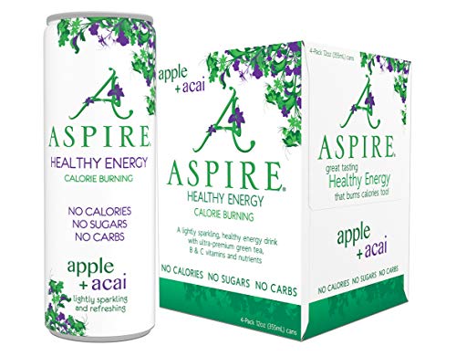 Product Cover Aspire Healthy Energy, Calorie Burning, Zero Calorie, Zero Sugar Drink 4 Pack Apple Acai