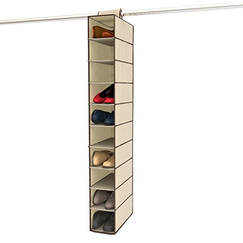 Product Cover Ziz Home Hanging Shoe Organizer for Closet, 10 Shelf, Tough Breathable Fabric Anti-mold 12