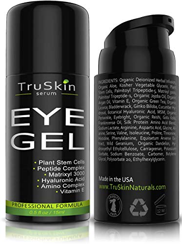 Product Cover Best Eye Gel for Wrinkles, Fine Lines, Dark Circles, Puffiness, Bags, 75% ORGANIC Ingredients, With Hyaluronic Acid, Jojoba Oil, MSM, Peptides and More, Refreshing Eye Cream Combination