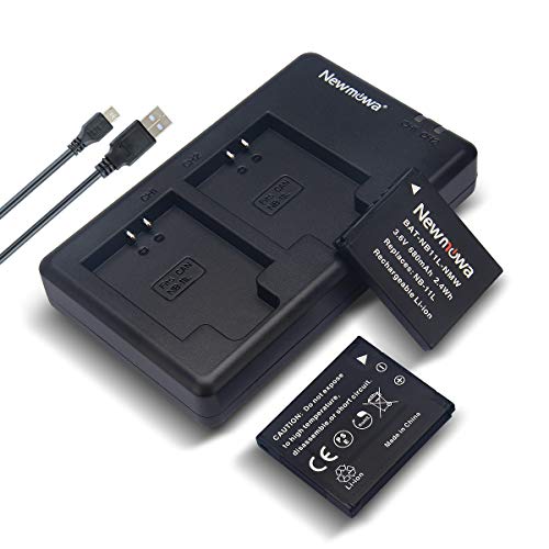 Product Cover Newmowa NB-11L/11LH Battery (2 Pack) and Dual USB Charger Kit for Canon NB-11L/11LH and Canon PowerShot A2300 is, A2400 is, A2500, A2600, A3400 is, A3500 is, A4000 is, ELPH 110 HS, ELPH 115 HS
