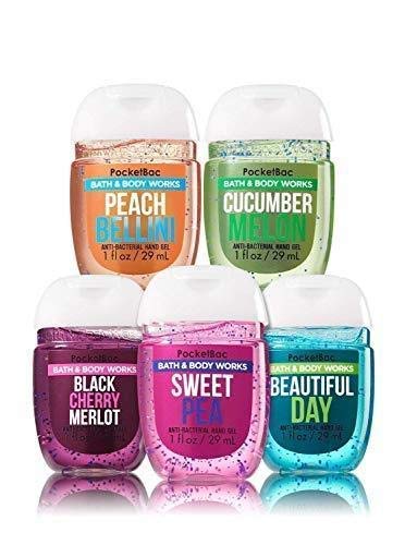 Product Cover Bath and Body Works Anti-Bacterial Hand Gel 5-Pack PocketBac Sanitizers, Assorted Scents, 1 fl oz each