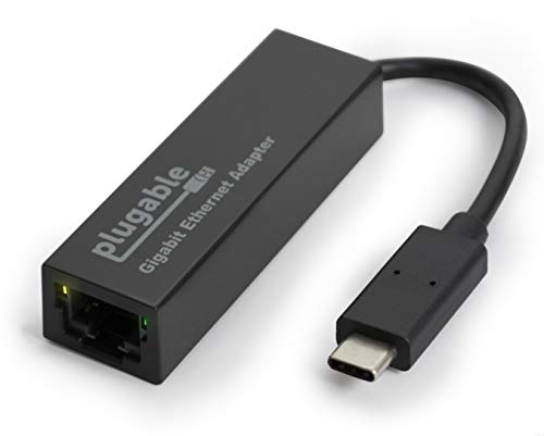 Product Cover Plugable USB C Ethernet Adapter, Fast and Reliable Gigabit Connection, Compatible with Windows 10, 8.1, 7, Linux, Chrome OS, Dell XPS, HP, Lenovo