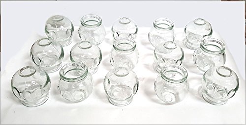 Product Cover Glass Fire Cupping Jars with FINGER GRIPS - #4 (Outer Dia. 2.5