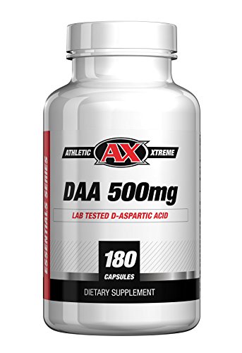 Product Cover D-Aspartic Acid (DAA) | 30 Day Supply of 3000 mg (500mg caps, 180 caps) | Natural Testosterone Booster | Purity Tested, Highest Quality Available