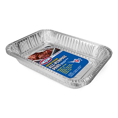 Product Cover Kingsford BB0489 Extra Tough All-Purpose Aluminum Pans, 4 Pack | Disposable A, 4 Count, Silver