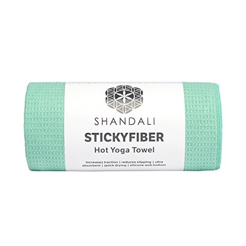 Product Cover Shandali Hot Yoga Towel Stickyfiber Yoga Towel - Mat-Sized, Microfiber, Super Absorbent, Anti-Slip, Injury Free, 24