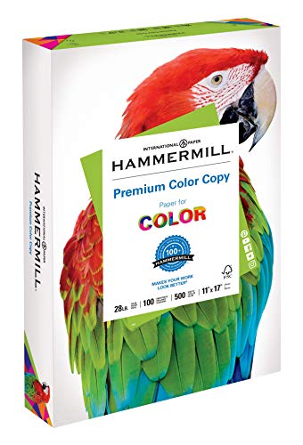 Product Cover Hammermill Paper, Premium Color Copy Paper, 11 x 17 Paper, Ledger Size, 28lb Paper, 100 Bright, 1 Ream / 500 Sheets (102541R) Acid Free Paper