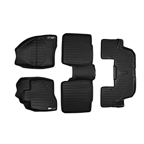 Product Cover MAXLINER Floor Mats 3 Row Liner Set Black for 2015-2016 Ford Explorer without 2nd Row Center Console