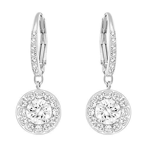 Product Cover Swarovski Crystal Authentic Attract Rhodium Plated Enchanting and Bedazzling White Light Pierced Earrings
