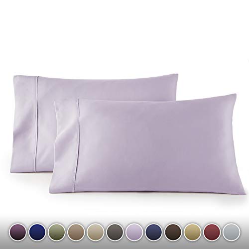 Product Cover HC COLLECTION 1500 Thread Count Egyptian Quality 2pc Set of Pillow Cases, Silky Soft & Wrinkle Free-King Size, Lavender