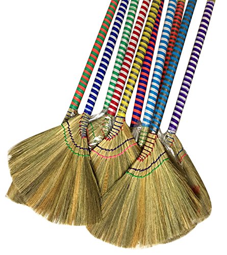 Product Cover choi bong co Vietnam Hand made straw soft Broom with colored handle 12