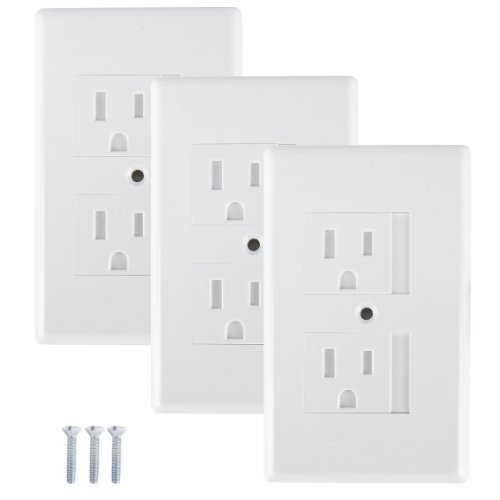 Product Cover Mommy's Helper Safe Plate Electrical Outlet Covers Standard, White, 3 Pack