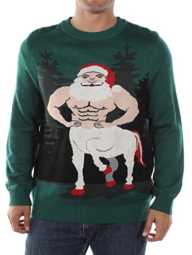 Product Cover Tipsy Elves Men's Centaur Claus Ugly Christmas Sweater - Funny Christmas Sweater