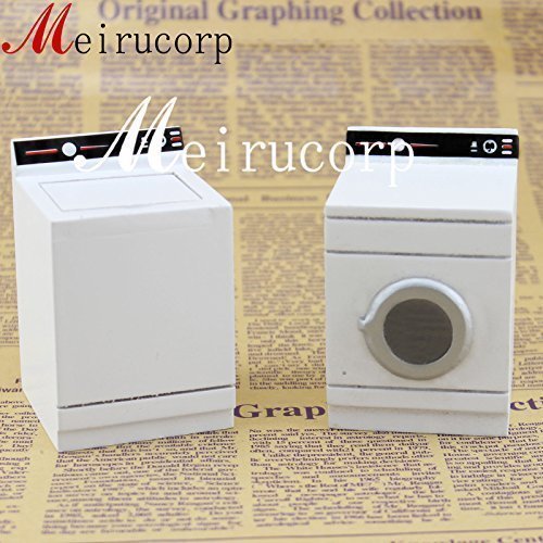 Product Cover Meirucorp Dollhouse Fine 1:12 Scale Miniature White Washing Machine and Dryer