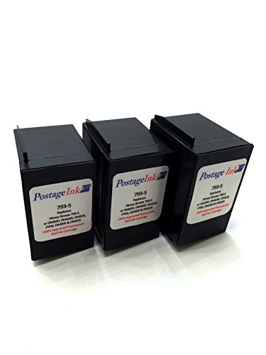 Product Cover Pitney Bowes 793-5 Red Ink Cartridge (3-Pack) for P700, DM100, DM100i & DM200L Postage Meters