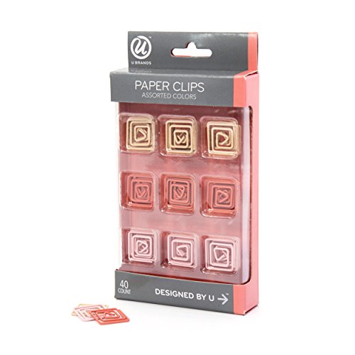 Product Cover U Brands Paper Clips, Square Design, Floral Nature Fashion Colors, 40-Count