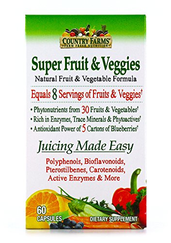 Product Cover Country Farms Super Fruit and Veggies Capsules, 30 Fruits and Vegetables, 30 Servings