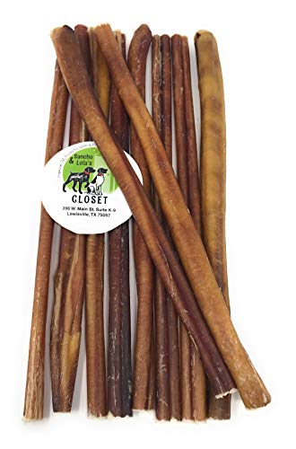 Product Cover Sancho & Lola's Closet 12-inch Standard Bully Sticks for Dogs Made in USA- 20oz (10-11) Grain-Free All-Natural Dog Beef Pizzle Chews