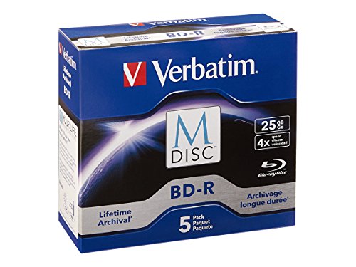 Product Cover Verbatim M-Disc BD-R 25GB 4X with Branded Surface - 5pk Jewel Case - 98900