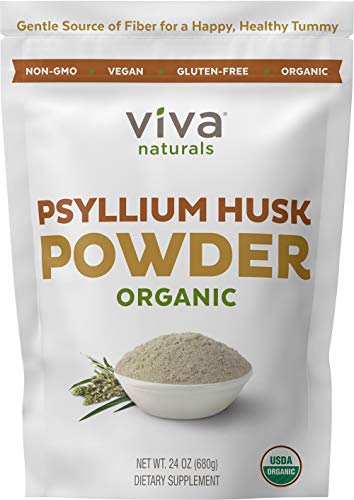 Product Cover Organic Psyllium Husk Powder; Psyllium Husk Fiber Powder for Baking Keto Bread, Easy Mixing Fiber Supplement for Promoting Regularity, Finely Ground & Non-GMO, 24 oz. (Powder)