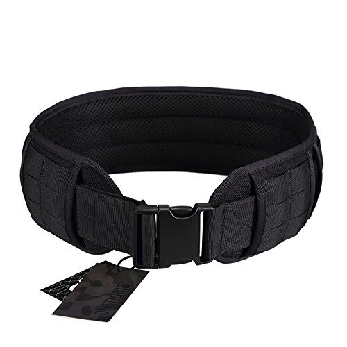 Product Cover OneTigris Padded Patrol Belt Dual-use MOLLE Belt with Mesh Lining for Shooting Airsoft Wargame Paintball Hunting (Black - 1000D Nylon, Medium)
