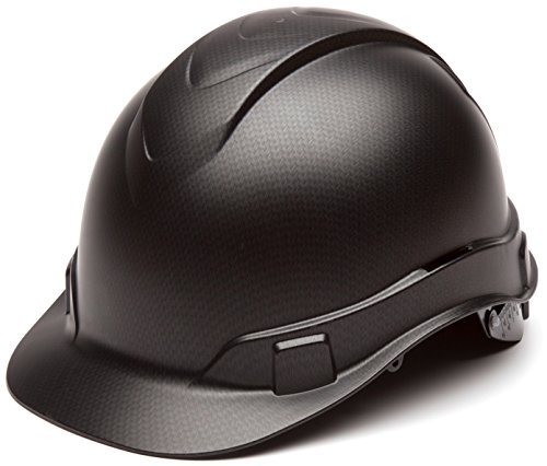 Product Cover Pyramex Ridgeline Cap Style Hard Hat, 4-Point Ratchet Suspension, Black Graphite Pattern