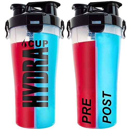 Product Cover Hydra Cup - 30oz Dual Threat Shaker Bottle, Shaker Cup + Water Bottle, 2 in 1, Leak Proof, Awesome Colors, Save Time & Be Prepared, OG Clear/Black