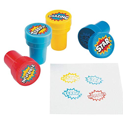 Product Cover Fun Express Plastic Superhero Stampers - 24 Pieces