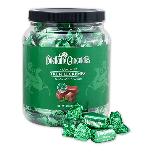 Product Cover Peppermint Chocolate Trufflecremes in Double Milk Chocolate - 28oz Jar - by Dilettante