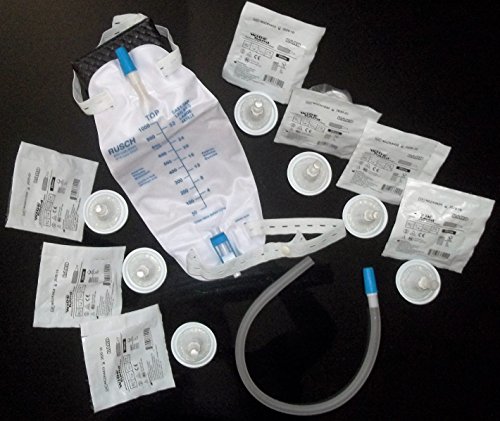 Product Cover Complete Kit Urinary Incontinence One-Week, 7-Condom Catheters External Self-Seal 32mm (Intermediate), + Premium Leg Bag 1000ml Tubing, Straps & Fast and Easy Draining.