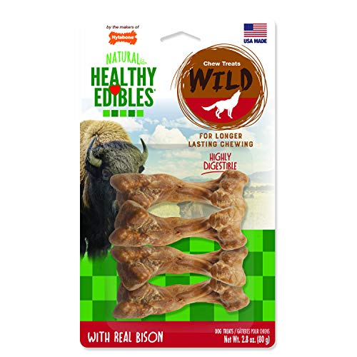 Product Cover Nylabone Healthy Edibles Wild Bison Dog Treats | All Natural Grain Free Dog Treats Made In the USA Only | Small and Large Dog Chew Treats | 4 Count