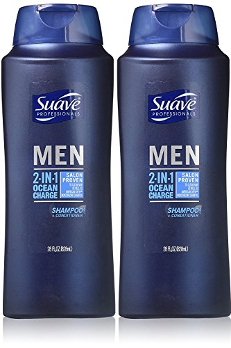 Product Cover Suave Professionals Mens, 2-in-1 Shampoo & Conditioner, Ocean Charge, 28 Oz (Pack of 2)