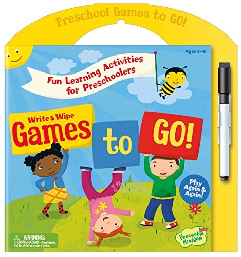 Product Cover Peaceable Kingdom Preschool Write and Wipe Games to Go! Activity Book