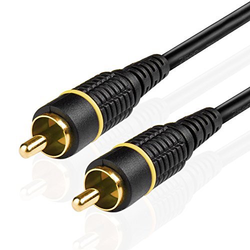 Product Cover TNP Subwoofer S/PDIF Audio Digital Coaxial RCA Composite Video Cable (30 Feet) - Gold Plated Dual Shielded RCA to RCA Male Connectors - Black