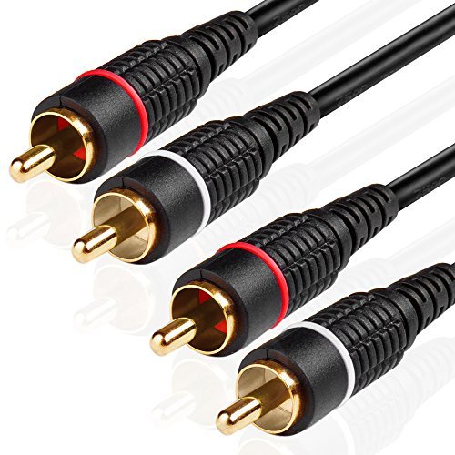 Product Cover TNP 2RCA Stereo Audio Cable (30 Feet) - Dual RCA Plug M/M 2 Channel (Right and Left) Gold Plated Dual Shielded RCA to RCA Male Connectors Black