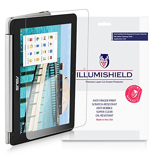 Product Cover iLLumiShield Screen Protector Compatible with Asus Chromebook Flip (10.1 inch,2015)(2-Pack) Clear HD Shield Anti-Bubble and Anti-Fingerprint PET Film