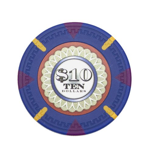 Product Cover Claysmith Gaming The Mint Poker Chip Heavyweight 13.5-Gram Clay Composite - Pack of 50 ($10 Dark Blue)