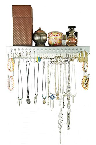 Product Cover Mango Steam Wall-Mounted Jewelry Organizer Shelf (17 Inch, Silver)