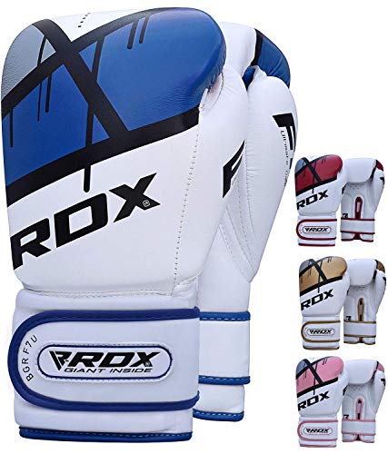 Product Cover RDX Boxing Gloves for Training & Muay Thai - Maya Hide Leather Mitts for Fighting, Kickboxing, Sparring - EGO Glove for Punch Bag, Focus Pads, Thai Pad, Grappling Dummy and Double End Ball Punching